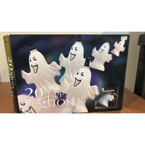 Vintage Super Bight Ghost 20 indoor Outdoor String Halloween String Lights 1998